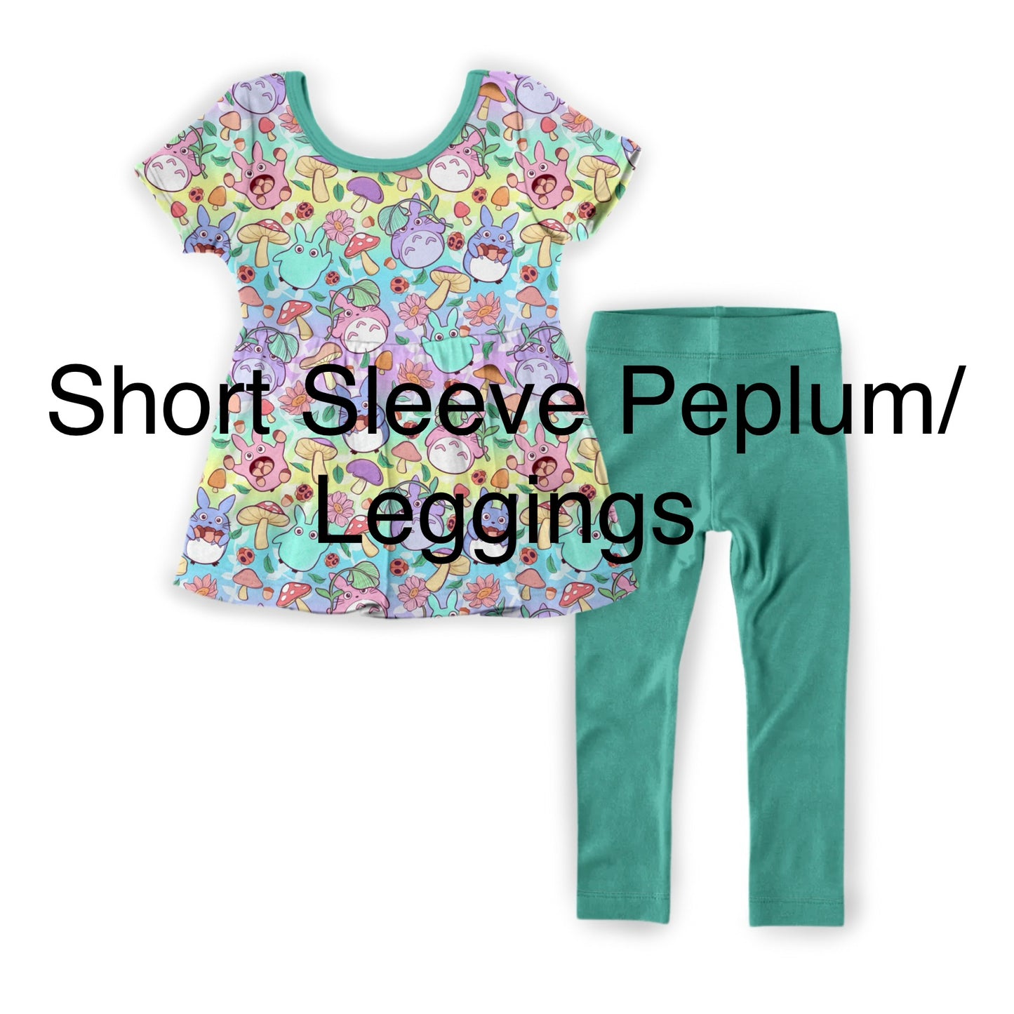 PLAY Short sleeve peplum / leggings: Garden Dreams *SHIPS AUGUST*