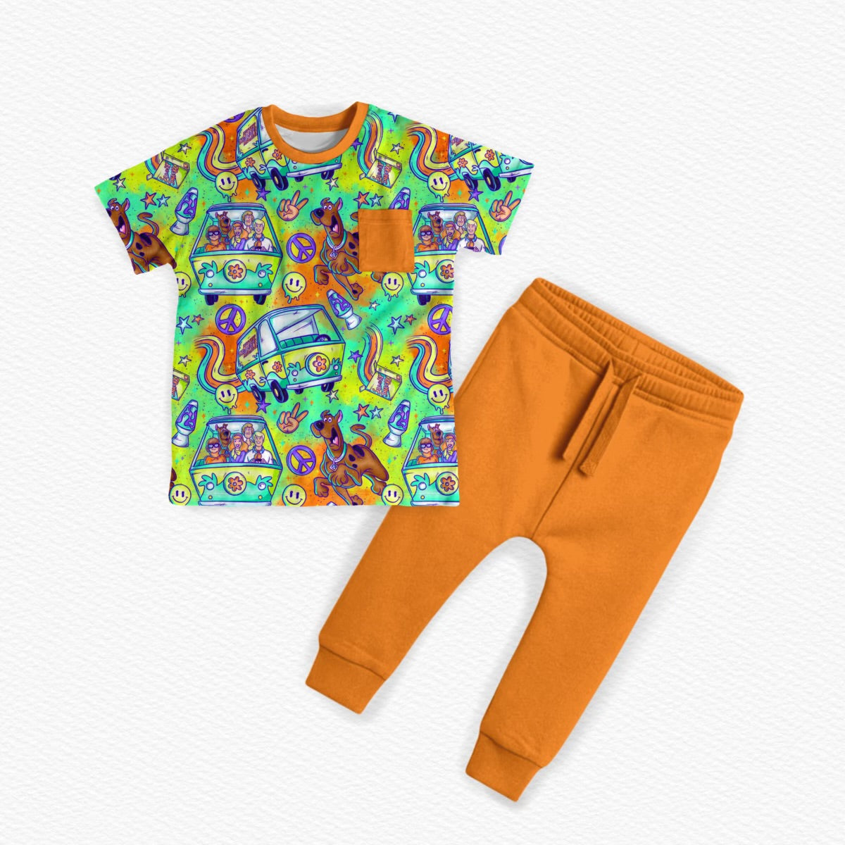 RTS PLAY Pocket tee / joggers: Groovy Mystery