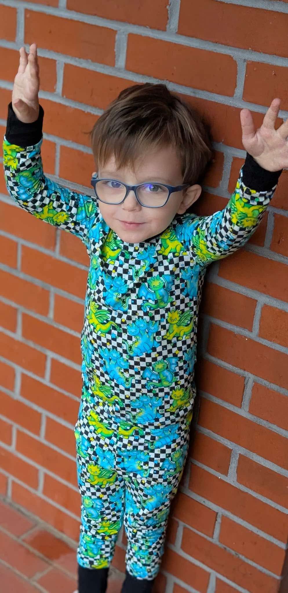 RTS Long sleeve / pants: Neon Dragon