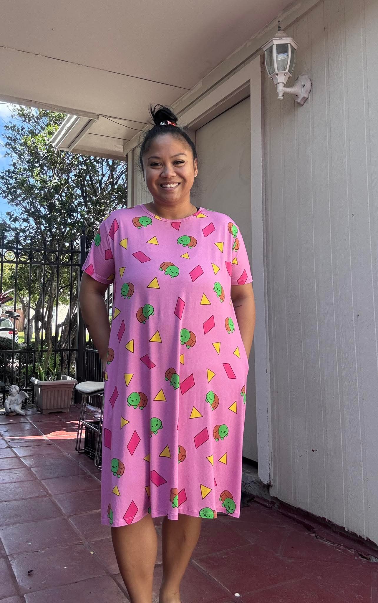 RTS Adult nightgown: Turtles and Triangles