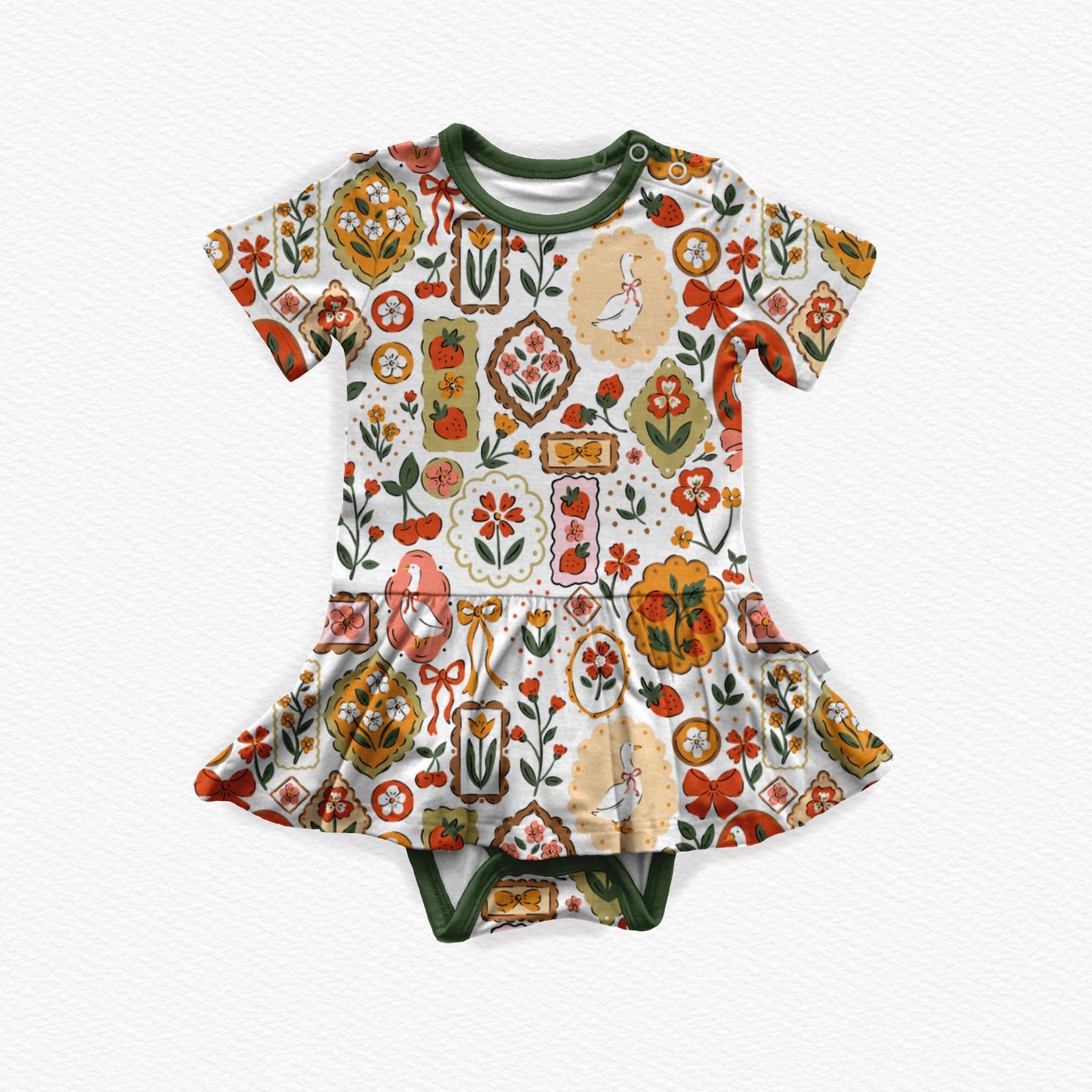 PLAY Bodysuit twirl: Silly Strawberry Geese *SHIPS AUGUST*