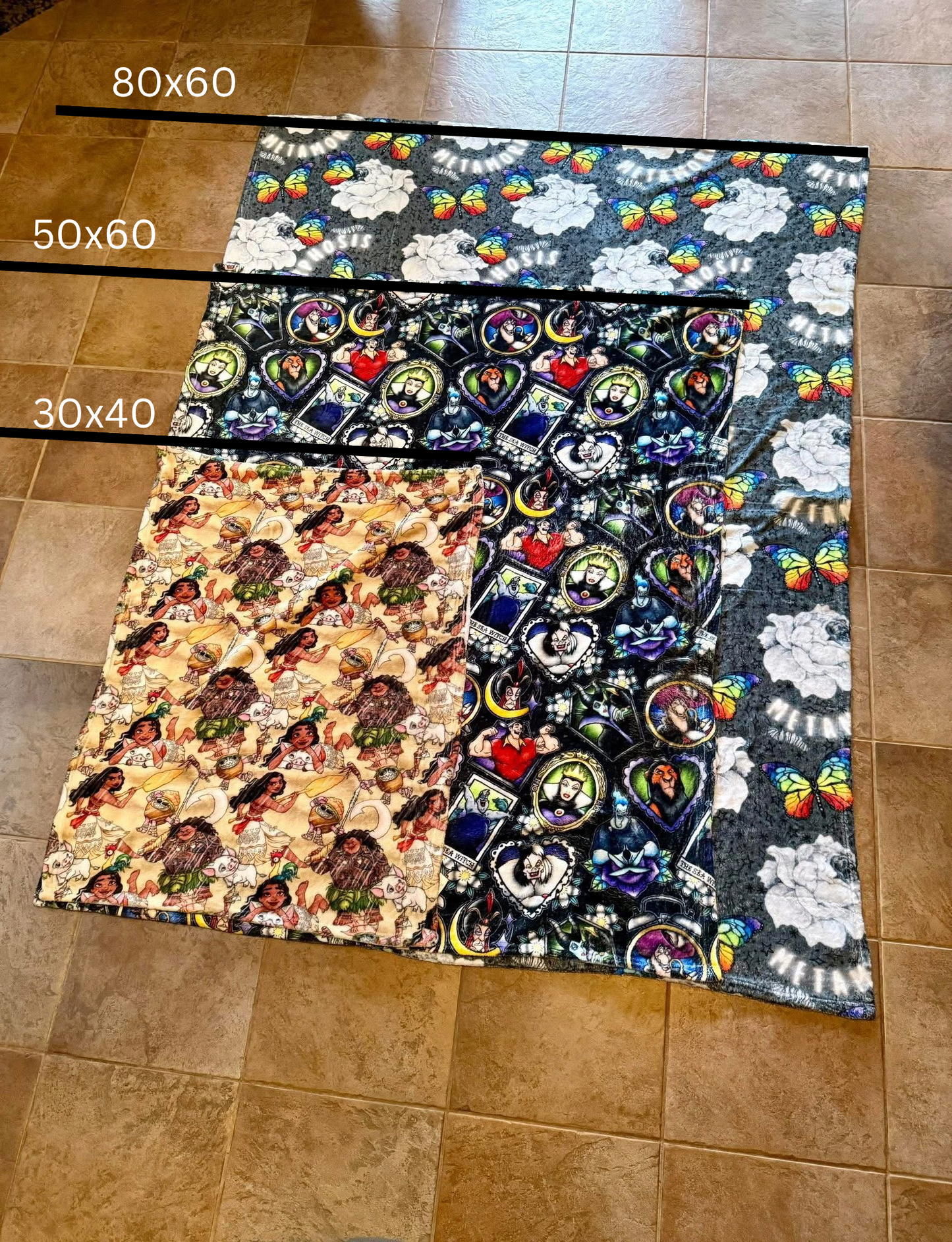 30x40 Minky Blankets (One Sided)