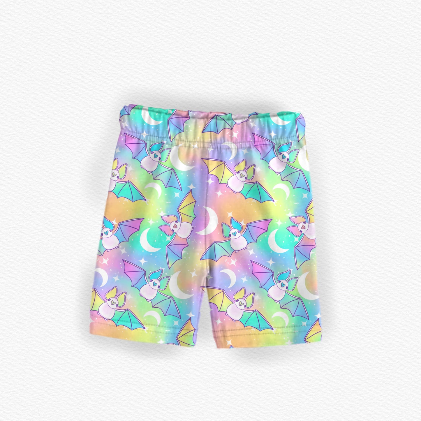 RTS Adult Biker Shorts: Pastel Bats