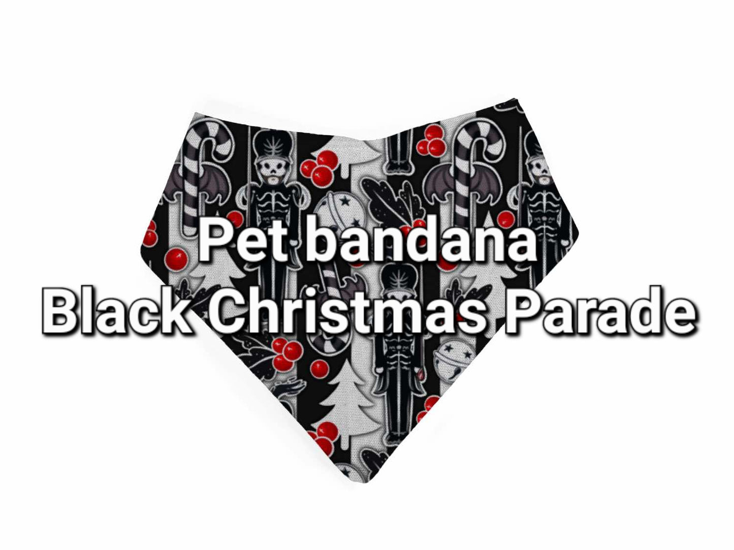 RTS - Pet bandana: Black Christmas Parade