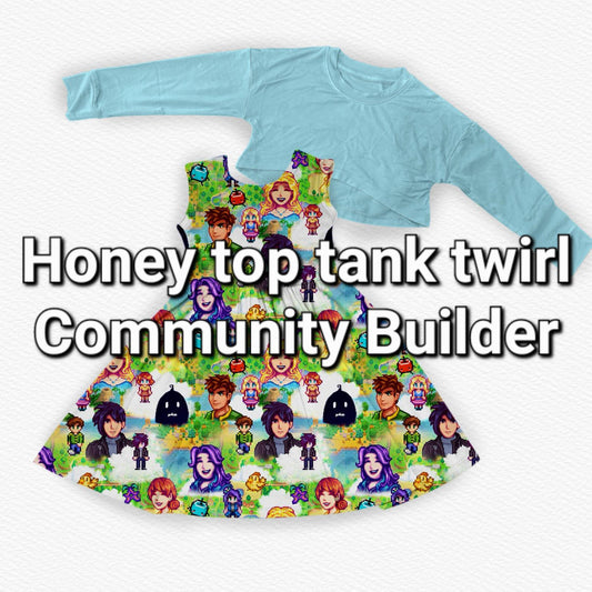 RTS Tank twirl with honey top: Community Builder *SHIPS NOVEMBER*